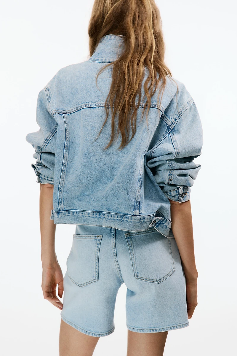 Short taille haute en denim