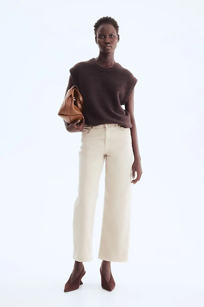 Wide High Waist Ankle Jeans