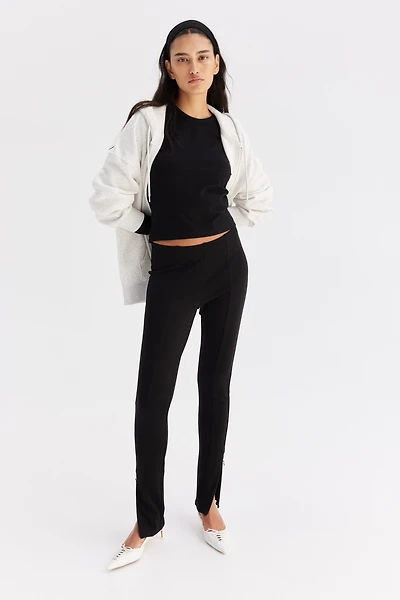 Zip-Hem Thick Jersey Leggings