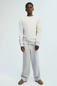 Wide-Leg Brushed-Inside Joggers