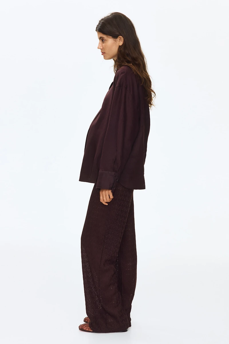 Pantalon à cordon MAMA en tricot pointelle