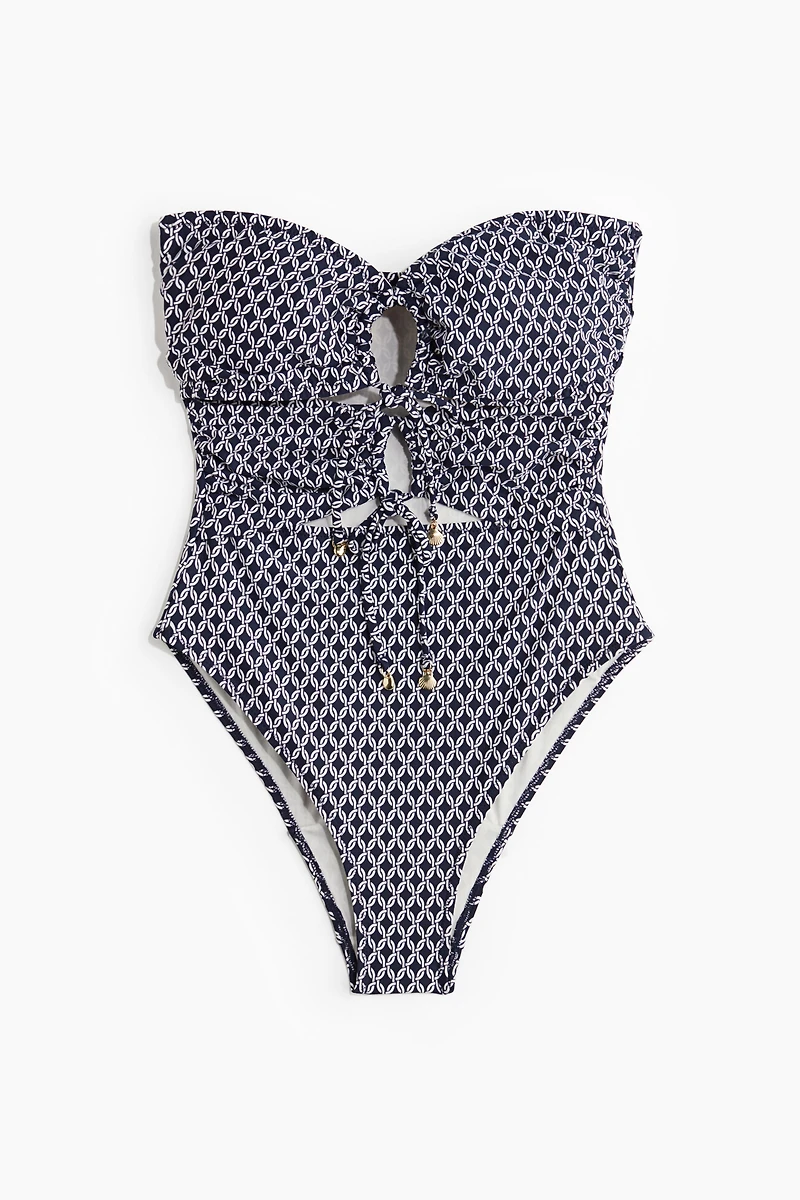 Padded-Cup High-Leg Swimsuit