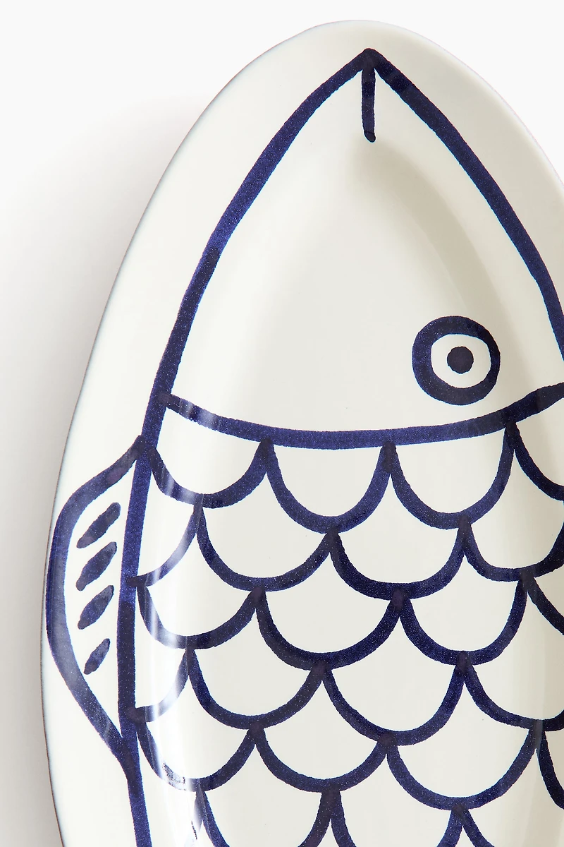 Hand-Painted Terracotta Serving Plate