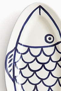 Hand-Painted Terracotta Serving Plate