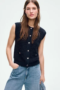 Bouclé-Knit Vest