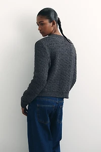 Textured-Knit Cardigan