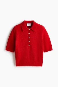 Mohair-Blend Polo Shirt