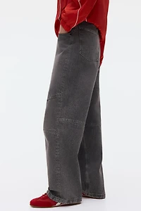 Jean flottant avec pinces