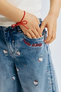 Printed Wide Leg Jeans