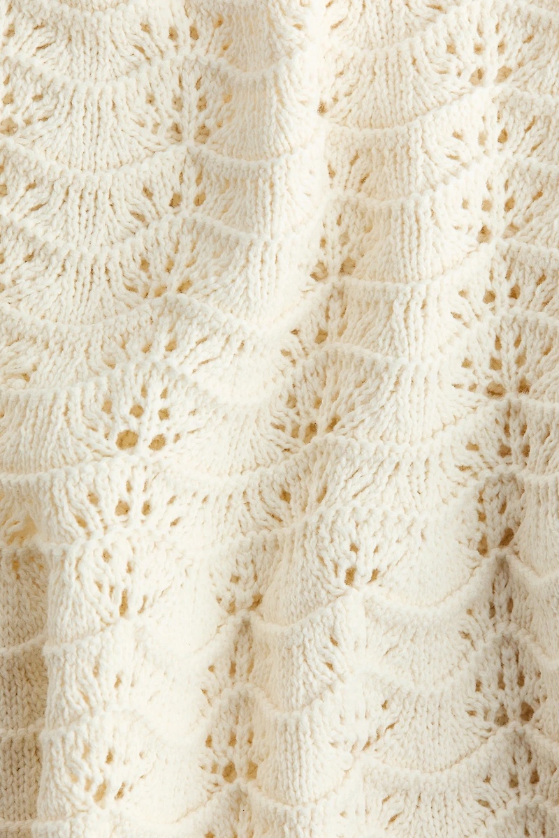 Crochet-Look Peplum Top