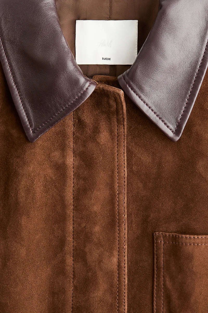 Suede Jacket with Collar