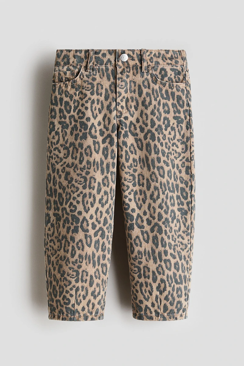 Barrel-Leg Cotton Pants