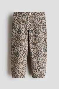 Barrel-Leg Cotton Pants