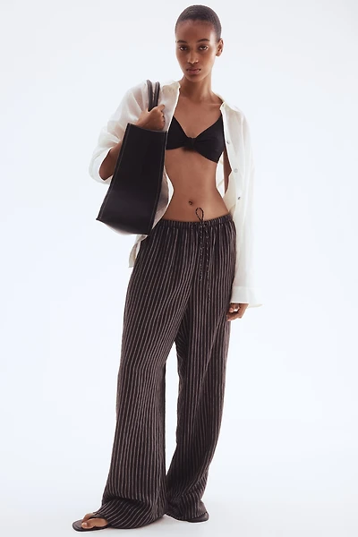 Wide-Leg Drawstring Pants
