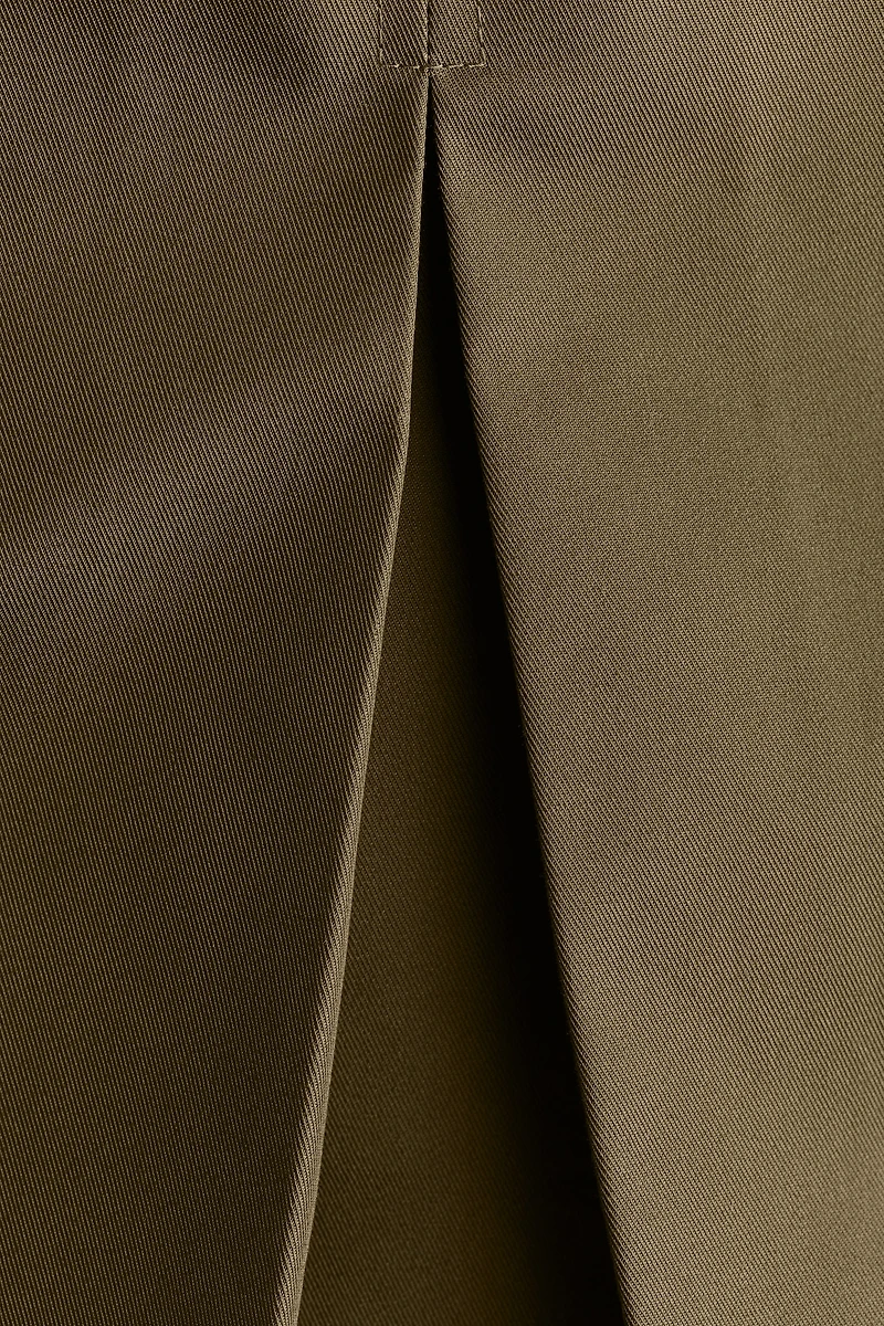 Pleated Twill Skirt