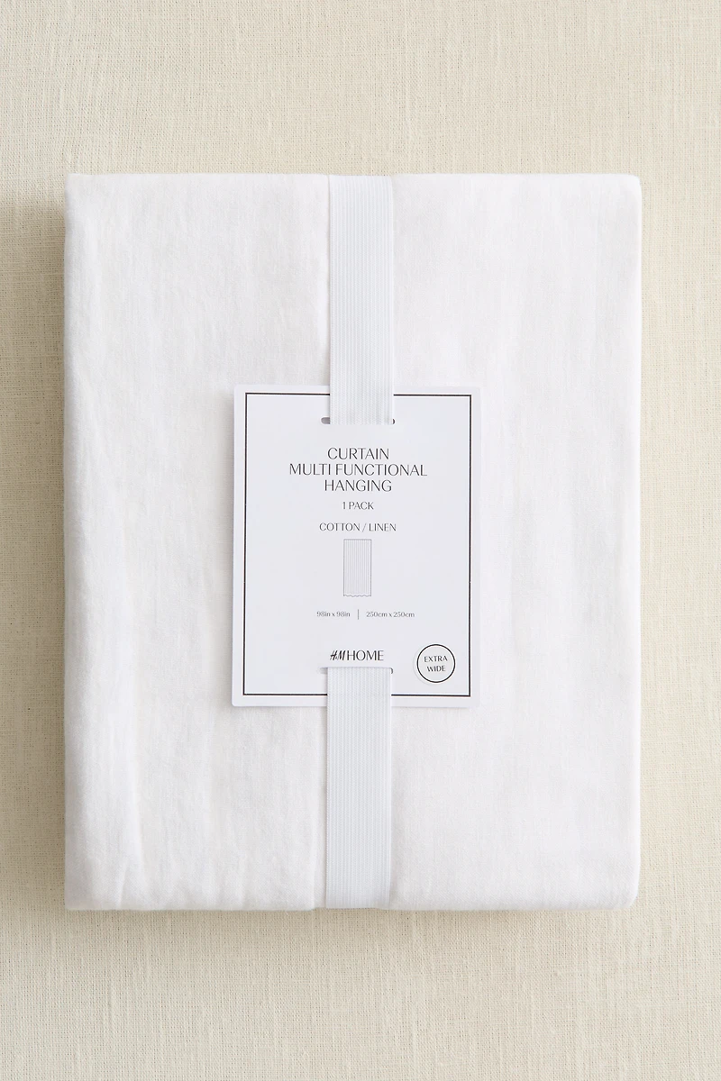 1-Pack Wide Linen-Blend Curtain Panel