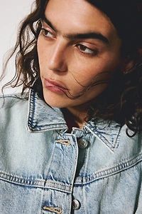 Tie-Belt Denim Jacket