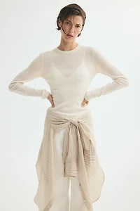 Fine-Knit Cashmere-Blend Top