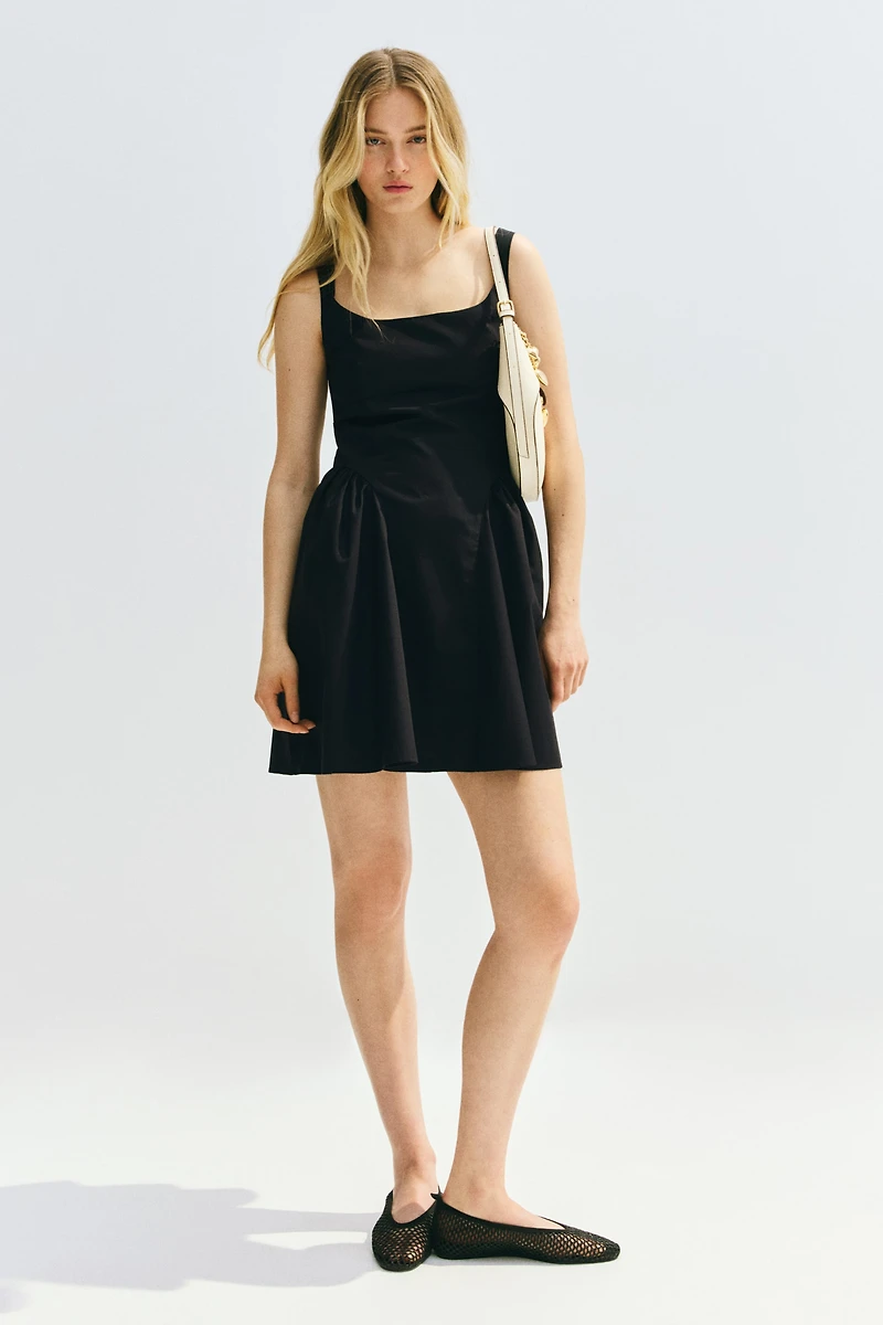 Open-Back Poplin Dress
