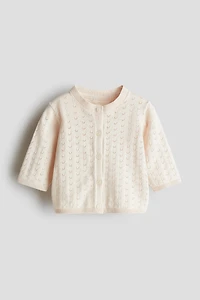 Pointelle-Knit Cardigan