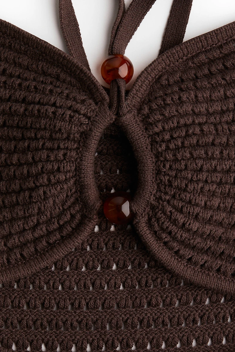 Crochet-Look Halterneck Dress