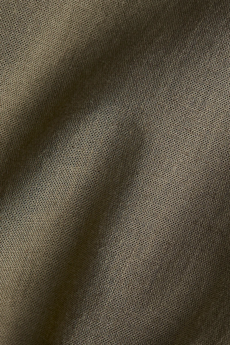 Linen-Blend Bomber Jacket