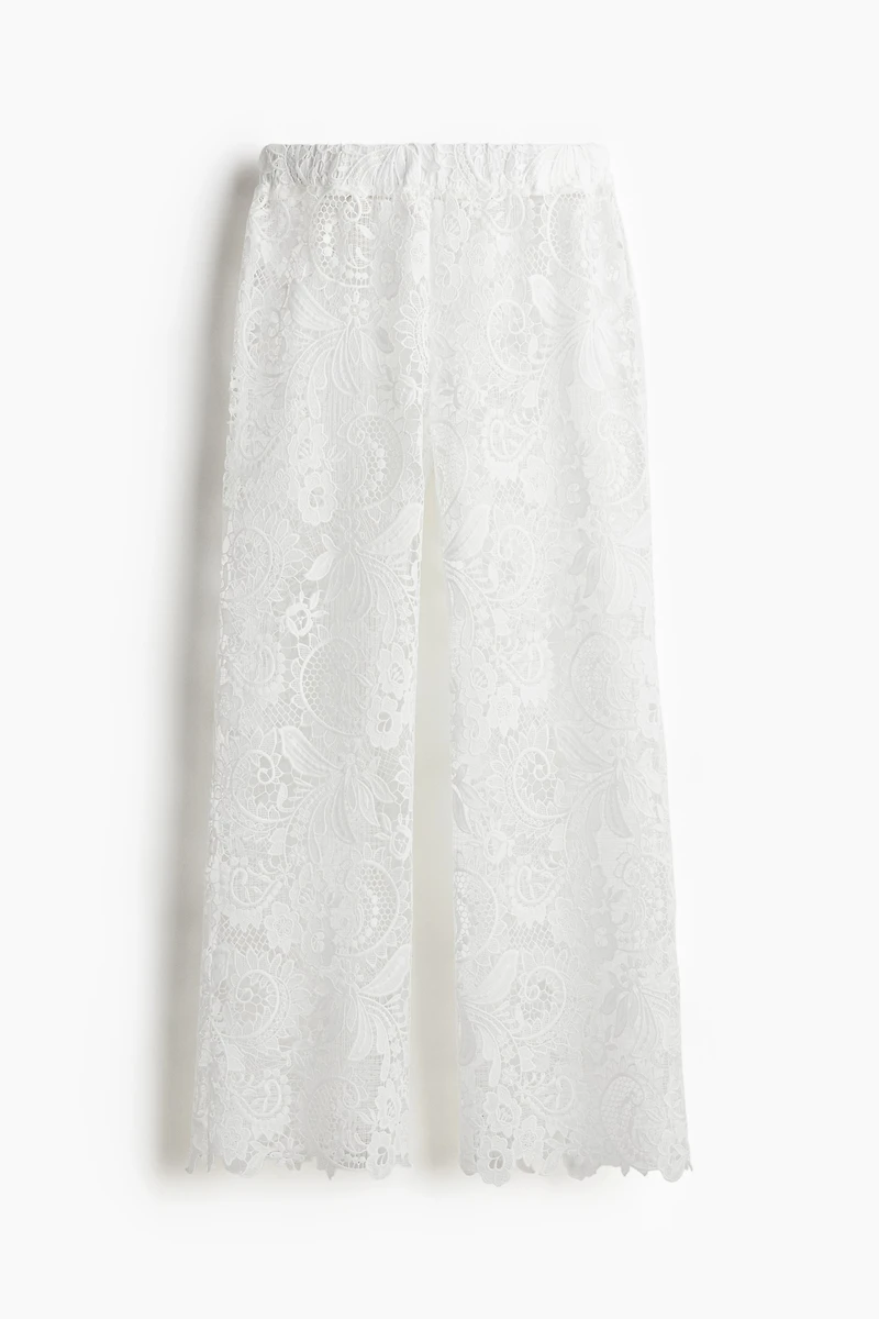 Pantalon large en dentelle
