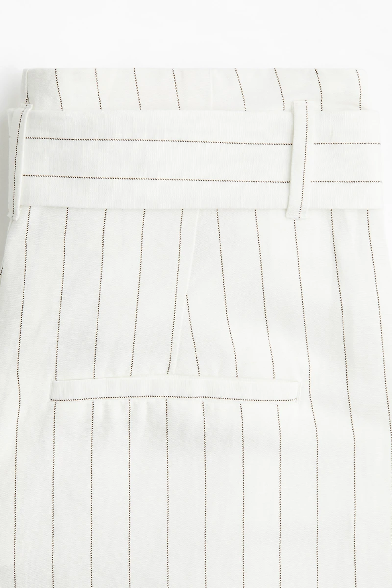 Linen-Blend Pants with Belt