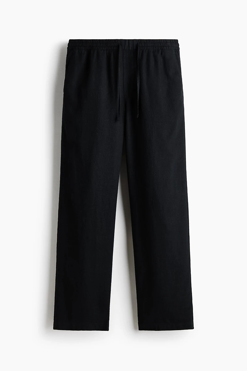 Relaxed-Fit Linen-Blend Pants