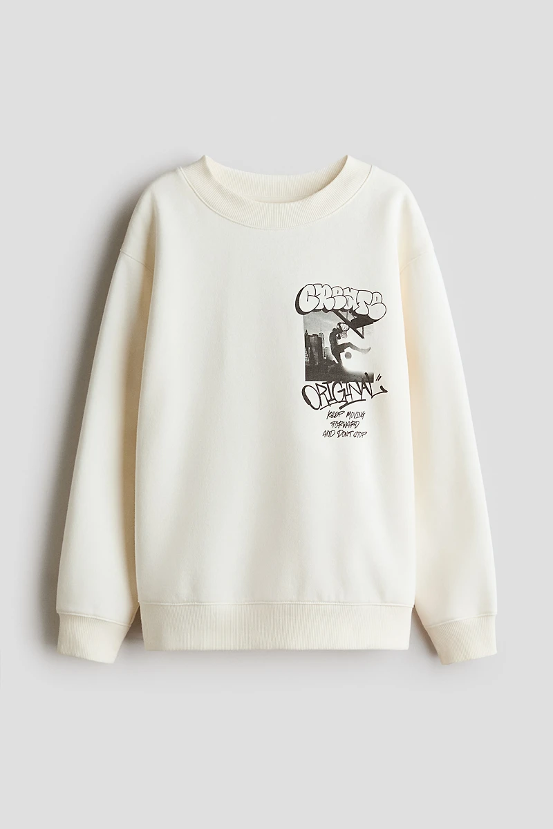 Sweatshirt with Printed Motif