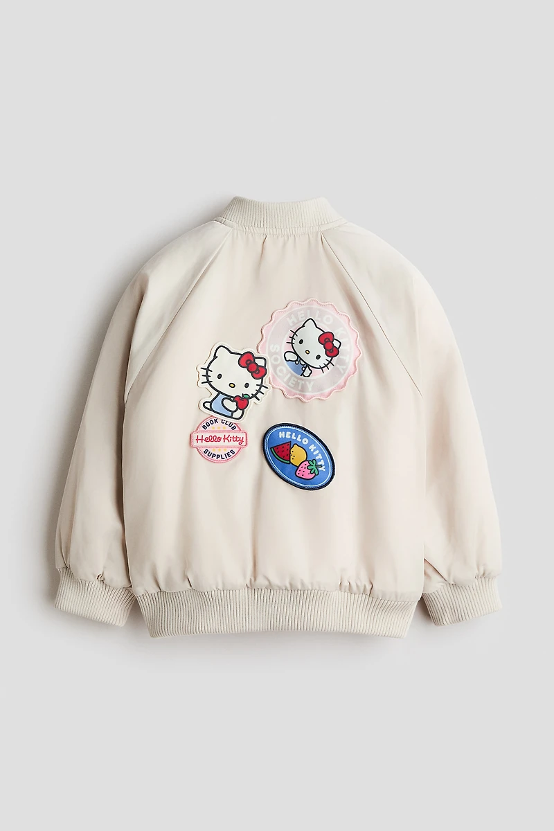 Padded Patch-Detail Baseball Jacket