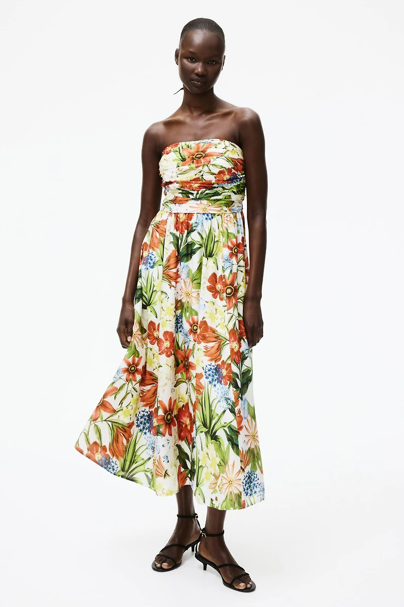 Pleated Bandeau Dress
