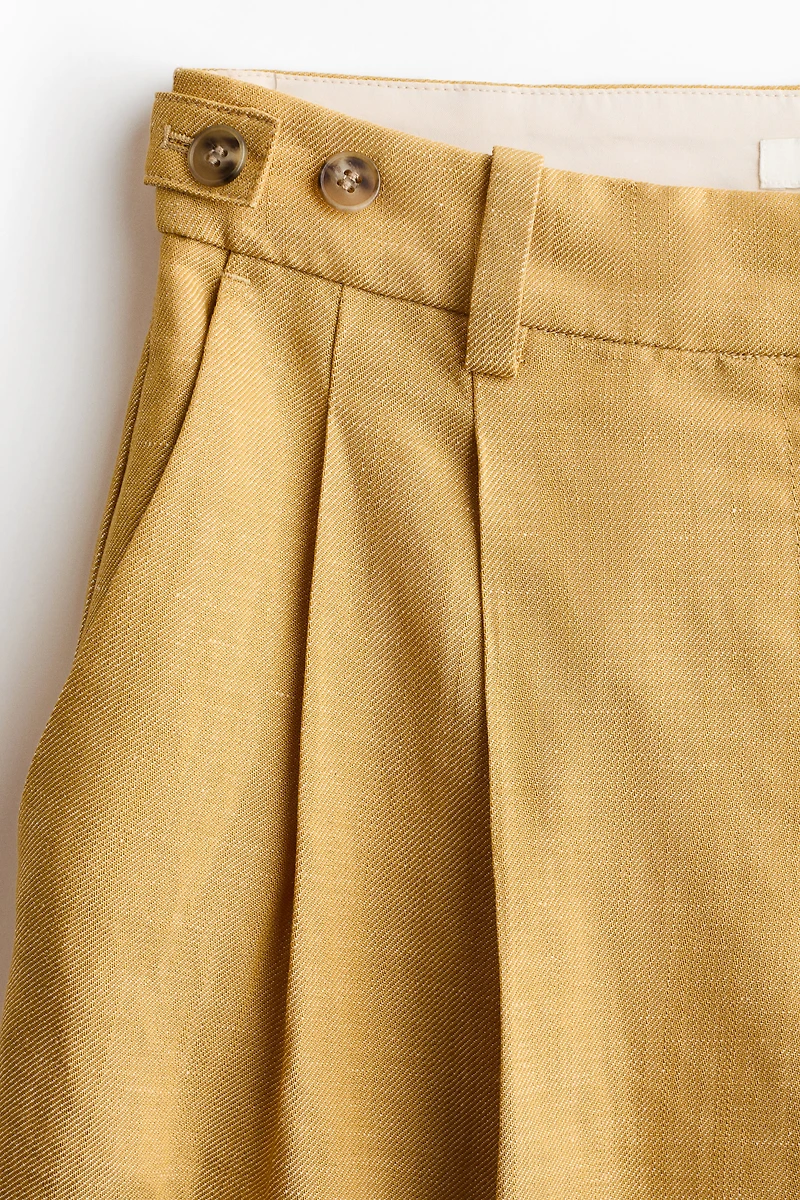 Linen-Blend Dress Pants