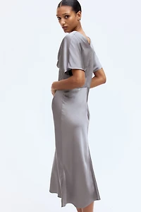 V-Neck Satin Dress