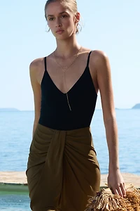 Jupe en jersey à effet drapé