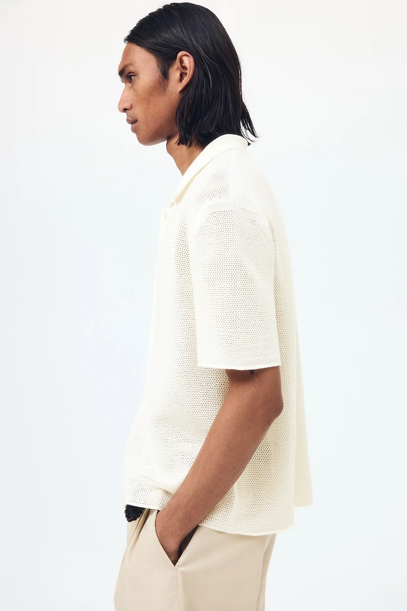 Regular-Fit Open-Knit Shirt