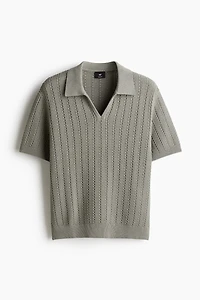 Regular-Fit Textured-Knit Polo Shirt