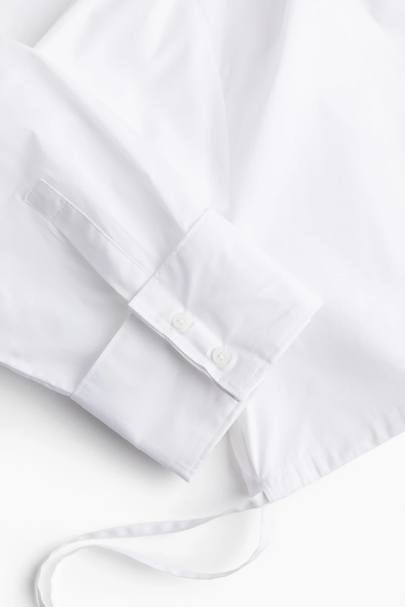 Cropped Drawstring-detail Shirt