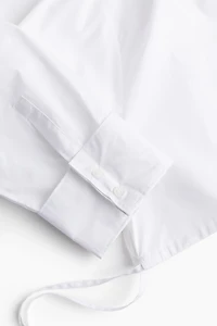 Cropped Drawstring-detail Shirt