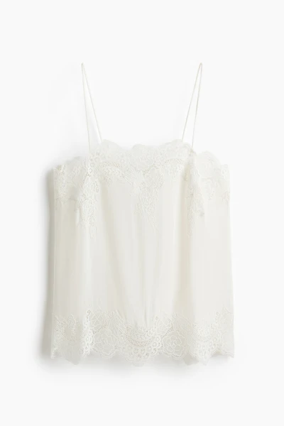 Haut en viscose avec dentelle