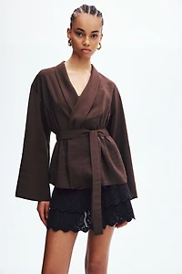 Oversized Tie-Belt Jacket
