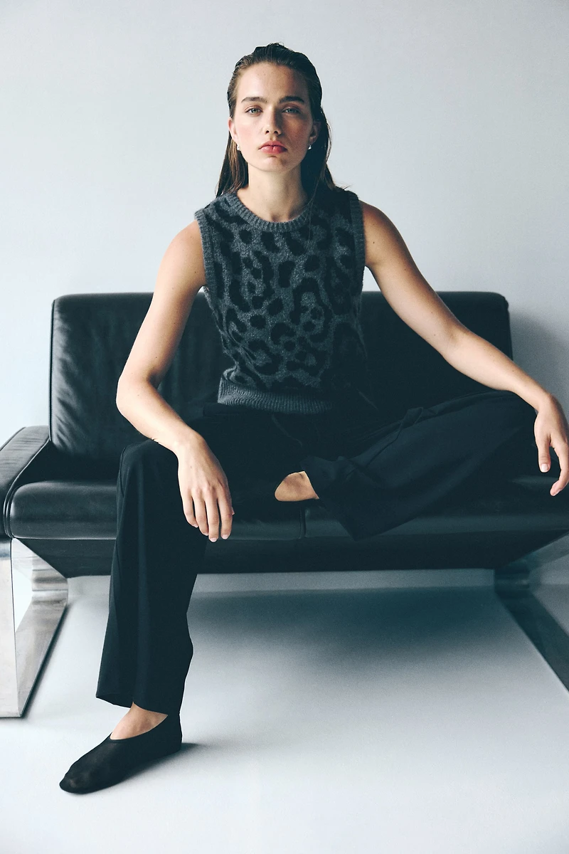 Jacquard-Knit Sweater Vest