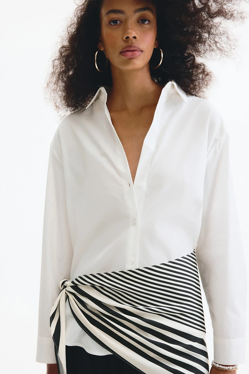 Scarf-Detail Shirt