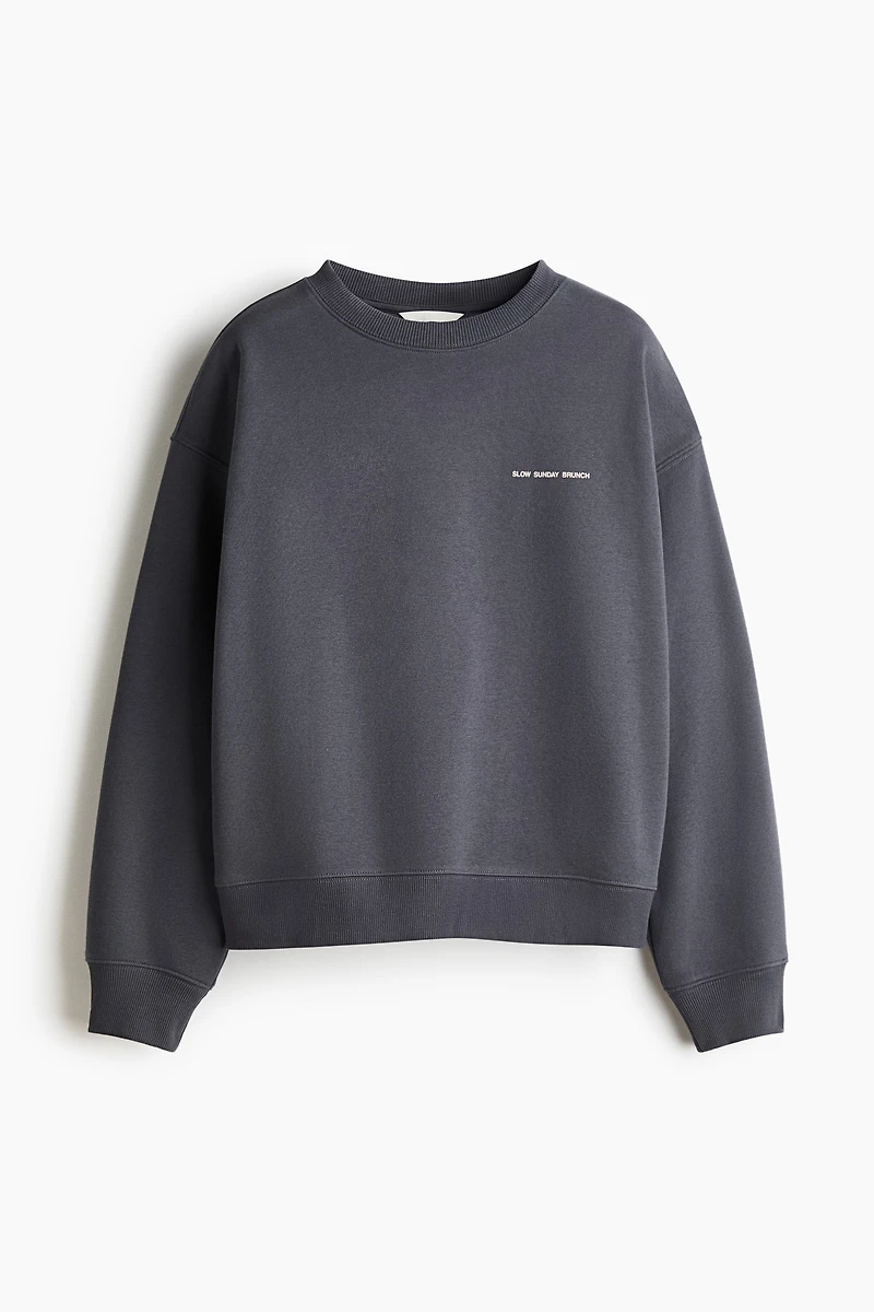 Sweatshirt with Text Motif
