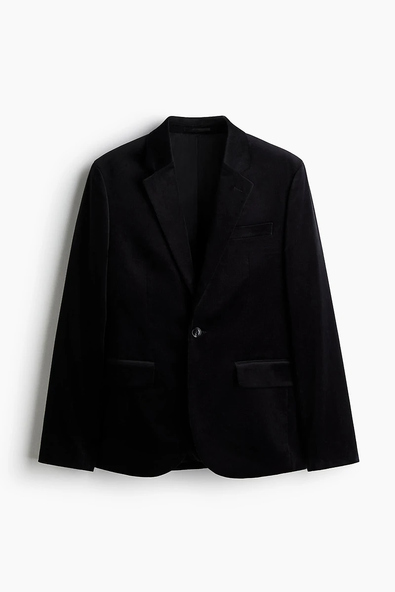 Veste classique à fermeture droite en velours