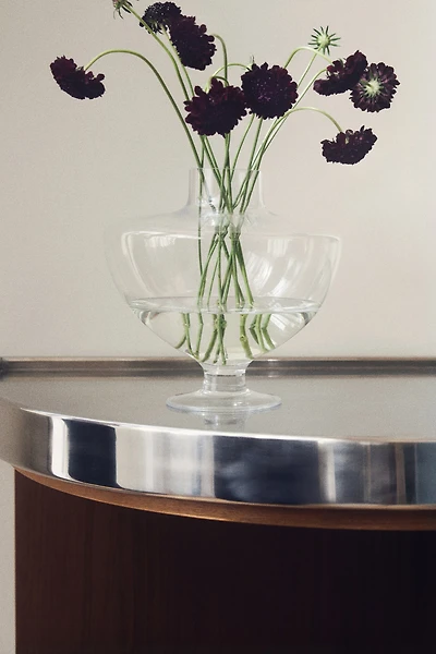 Large Footed Glass Vase