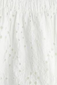 Wide-Leg Pants with Eyelet Embroidery