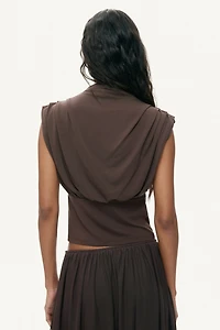 Haut à col cheminée en viscose