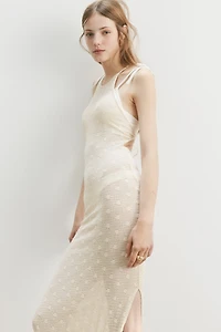 Crochet-Look Low-Back Dress
