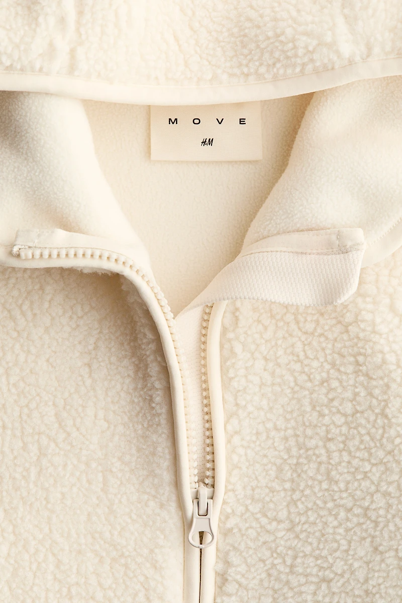 Loose-Fit Hooded Teddy Fleece Activewear Jacket